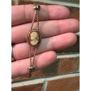 Vintage 1960s Goldette Cameo Bracelet Gold Tone